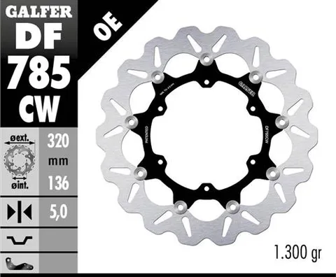 Disco Galfer Wave Flotante Completo (C. Alu.)