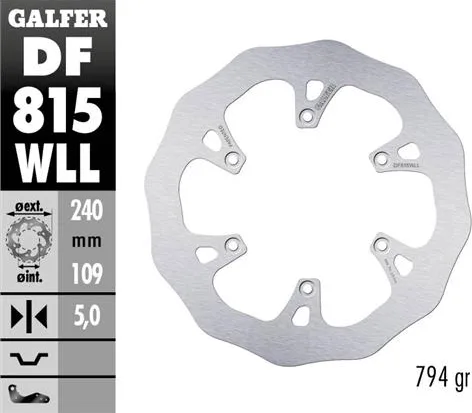 Disco Galfer Wave Fijo Slido 240x5mm