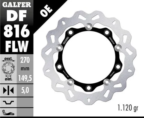 Disco Galfer Wave Flotante (C. Acero) 270x5mm