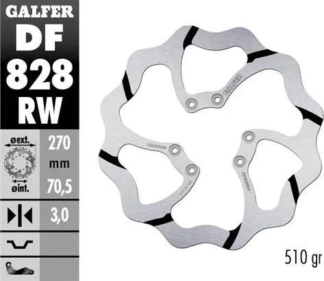 Disco Galfer Wave Fijo Ranurado 270x3mm