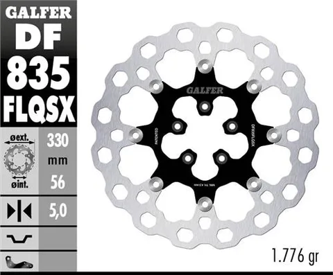 Disco Galfer Flotante Qubic (C. Acero) Super