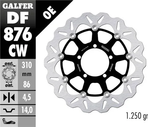 Disco Galfer Wave Flotante Completo (C.