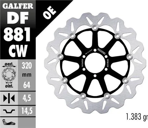 Disco Galfer Wave Flotante Completo (C. Alu.)