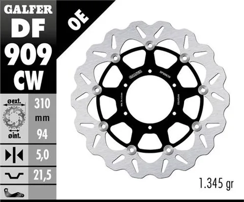 Disco Galfer Wave Flotante Completo (C. Alu.)