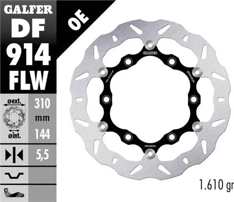 Disco Galfer Wave Flotante (C. Acero) 310x5.5mm