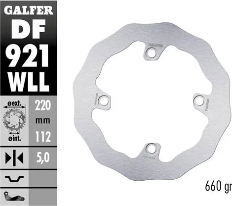 Disco Galfer Wave Fijo sólido 220x5mm