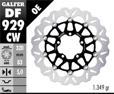 Disco Galfer Wave Flotante Completo (C. Alu.)