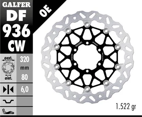 Disco Galfer Wave Flotante Completo (C. Alu.)