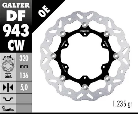 Disco Galfer Wave Flotante (C. Alu.) 320x5mm