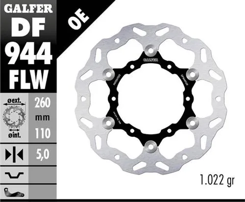 Disco Galfer Wave Flotante (C. Acero) 260x5mm