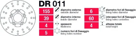 Discos de freno delantero Peugeot Zenith - DR011
