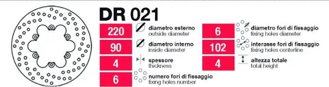 Disco freno trasero Grimeca - DR021