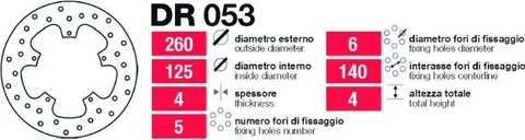 Discos de freno del-tras Piaggio varios - DR053