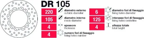 Discos de freno tras Honda Xl-Nx-Slr-Sx - DR105