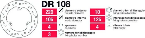 Disco de freno delantero Honda X8R - DR108