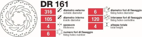 Discos de freno delt Honda Nsr -F 125 - DR161