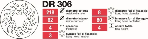 Discos de freno trasero Yamaha Dt-Xt tras - DR306