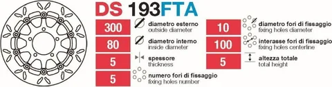 Discos de freno delt Kawa ZX6-ER6-Z750 - DS193FTA