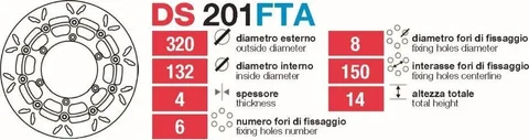 Discos de freno delt Yamaha XTX - DS201FTA