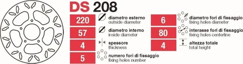 Discos de freno tras Rieju RS2 NKD - DS208