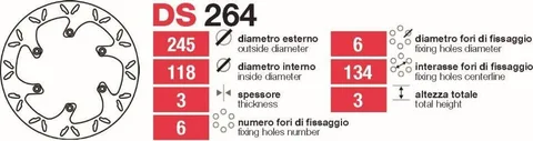 Discos de freno delt Yamaha WR-YZ-YZF - DS264