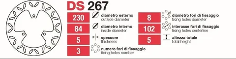 Discos de freno tras Yamaha Majesty - DS267