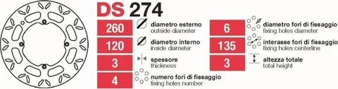 Discos de freno delt Husqvarna (Todas) - DS274