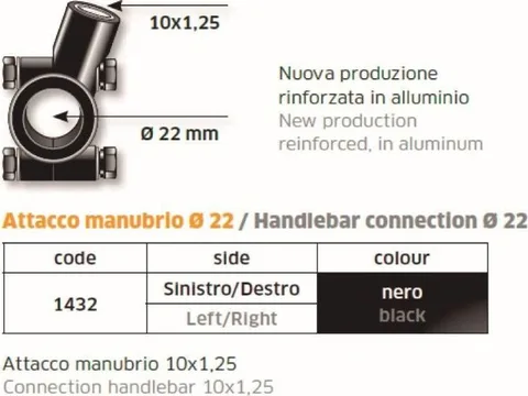 Brida para espejo manillar 22 M10X125