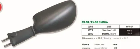 Espejo Kawasaki ZX6-R ZX9-R Ninja izquierdo