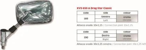 Espejo Yamaha XVS 650 A Drag Star Classic izq.
