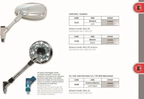 Espejo VL 125-150 Intruder LC VZ 800 Marauder