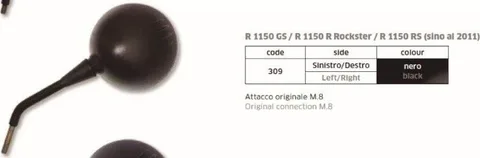 Espejo izdo negro BMW R1100 1200GS M8