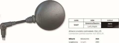 Espejo univ articulado iz der 10X1.25 largo 280MM