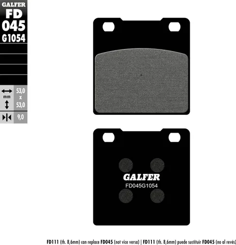 Pastillas Galfer FD045G1054 semi metal