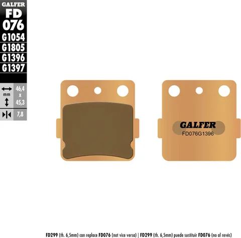 Pastillas Galfer FD076G1396 sinter offroad