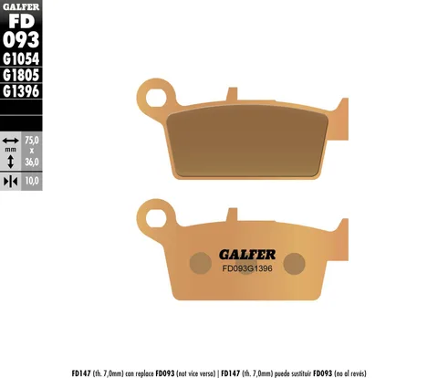Pastillas Galfer FD093G1396 Sinter Offroad