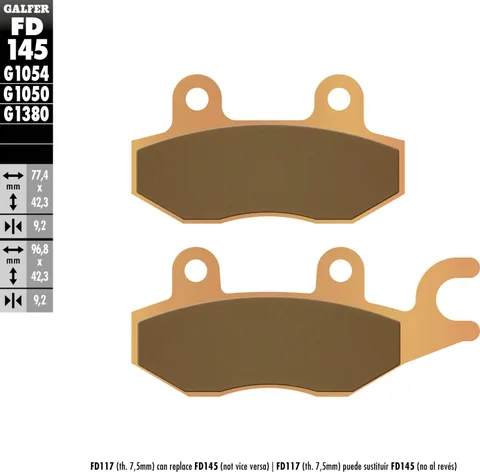 Pastillas Galfer FD145G1380 scooter