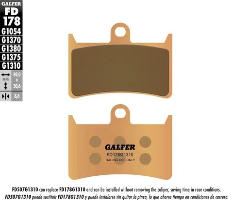 Pastillas Galfer FD178G1310 Sinter Racing