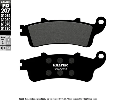 Pastillas Galfer FD207G1054 Semi Metal
