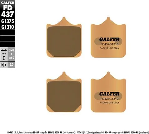 Pastillas Galfer FD437G1375 Sinter Sport