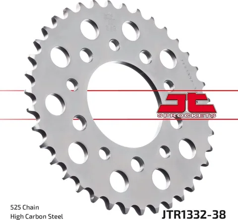 Corona JT Sprockets JTR1332.38 acero, 38 dientes, paso 525