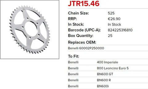 Corona JT Sprockets JTR15.46