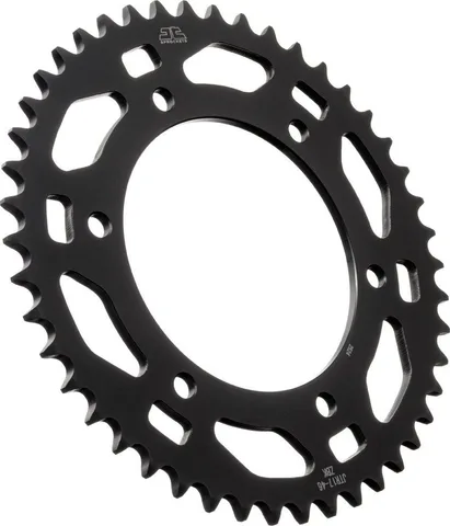 Corona de acero JT Sprockets JTR17.46ZBK negra 46 dientes paso 525