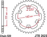 JT Sprockets Corona Royal Enfield 42th JT Sprockets JTR2023.42, 46 dientes, paso 520, foto 2