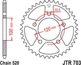 JT Sprockets Corona Aprilia RS 660 Tuono 43th JT Sprockets JTR703.43, paso 520, foto 2
