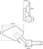 Oxford Espejo retrovisor bar end Oxford Arrow 360 OX511, foto 5