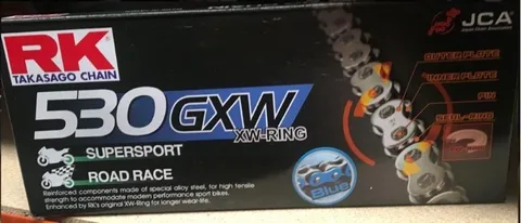 Cadena para moto RK 530 GXW XW-RING azul 120
