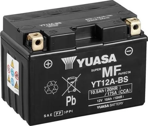 Batería para motocicleta Yuasa YT12A-BS MF 10.5Ah