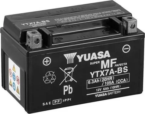 Batería para motocicleta Yuasa YTX7A-BS MF